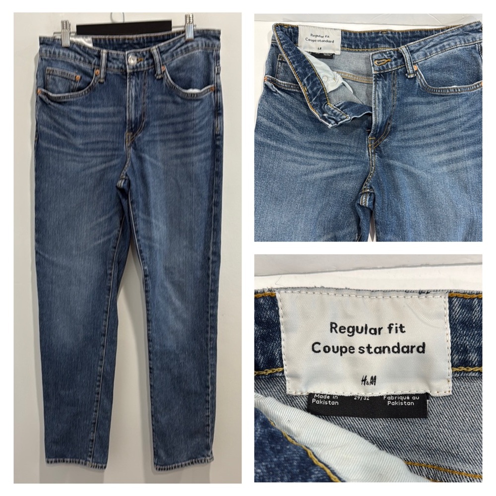 H&M Men’s Jeans Regular Fit Coupe Blue Wash Denim Jeans 29/32
